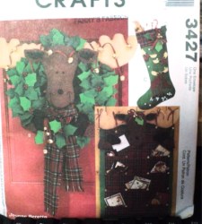 3427 MOOSE CARD HOLDER,MOOSE WREATH,XMAS STOCKING PATTERN